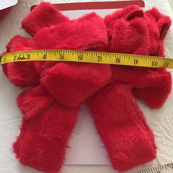 Tree Topper Red Fuzzy Bow - Picture 2 of 3